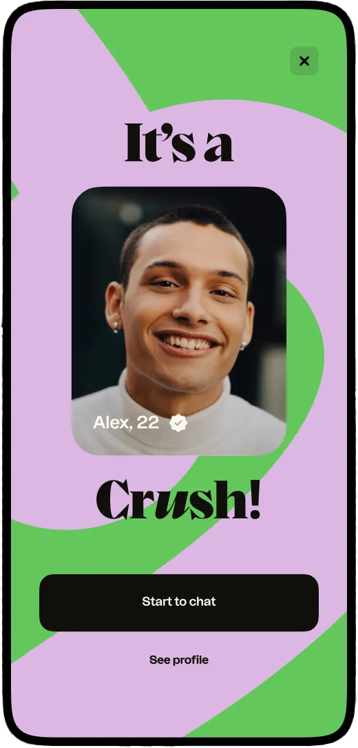 Dating app match scherm